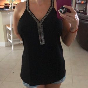 NWT 🆕 Sexy Black 🖤 Top with Beading Sz SMALL